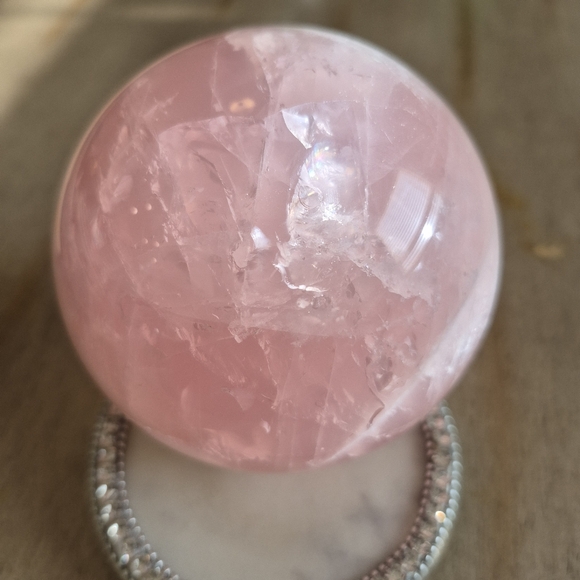 Rose Quartz Pink Crystal Ball Sphere Orb #3 - Picture 3 of 8